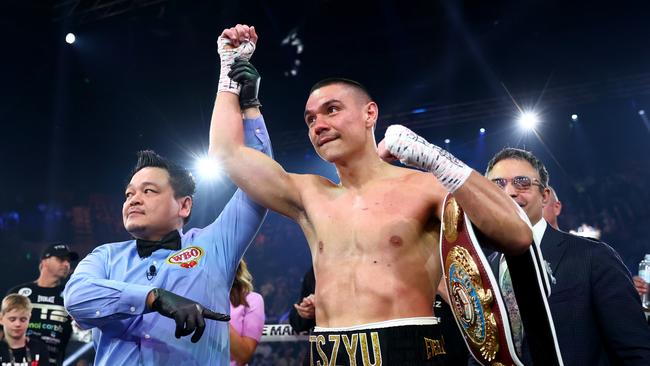 Here comes Tim Tszyu. Photo by Chris Hyde/Getty Images