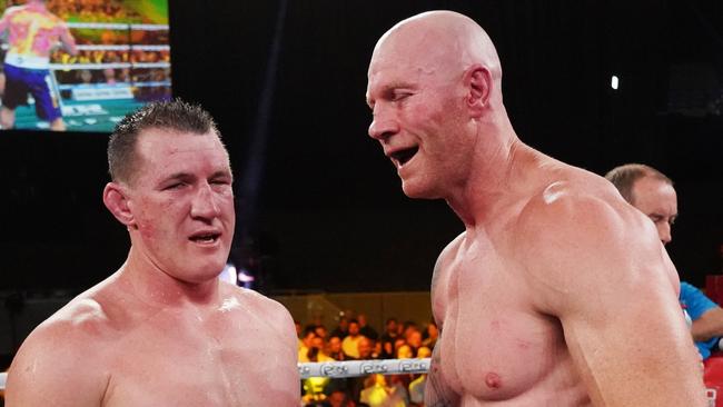 Barry Hall‘s most recent and only boxing fight was against Paul Gallen in 2019. (AAP Image/Michael Dodge)