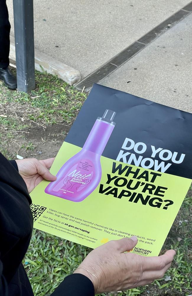 The NT government is rolling out a new education campaign within schools to warn students of the harms of vaping. Picture: Annabel Bowles