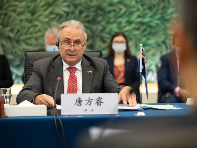 Don Farrell attends the Joint Ministerial Economic Commission meeting at the Chinese Ministry of Commerce with Wang Wentao.