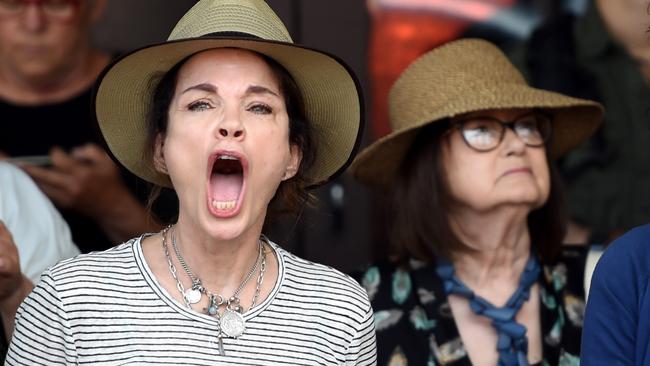 Actor Sigrid Thornton at the Queen Victoria Market protest. Picture: Nicole Garmston