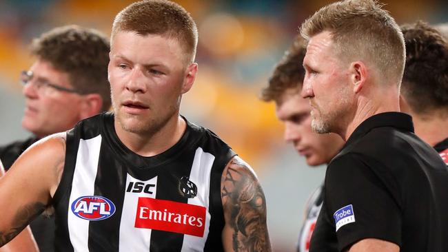 Bucks had some strong words after the Pies’ loss to Geelong on Jordan De Goey’s contract negotiations. Picture: AFL Photos/Getty Images