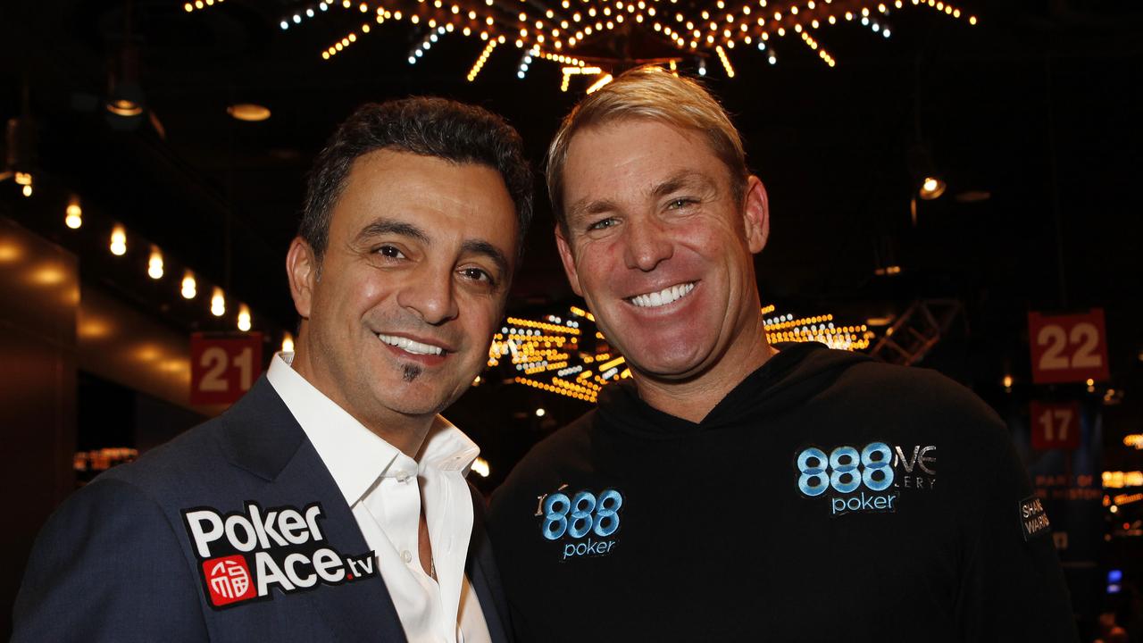 Joe Hachem with Shane Warne at a poker event.