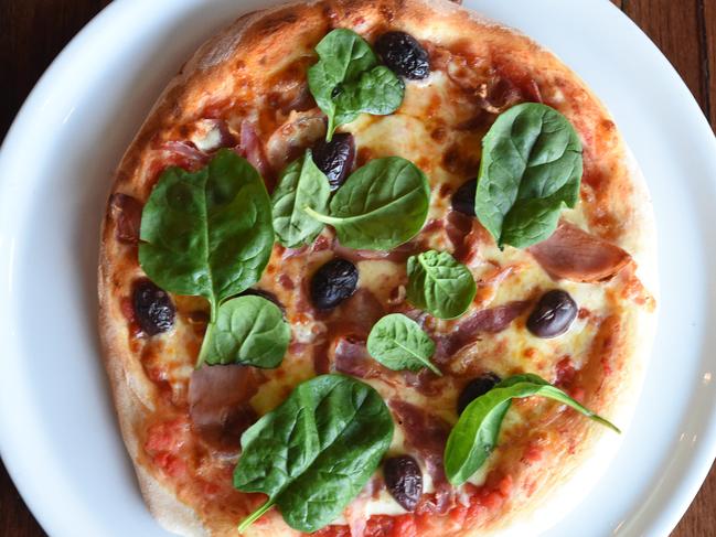 A Veneziano pizza from Monty's Restaurant in Blaxland.