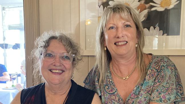 Gympie high tea for International Women's Day – Julie Adams and Sheryl Hinds.