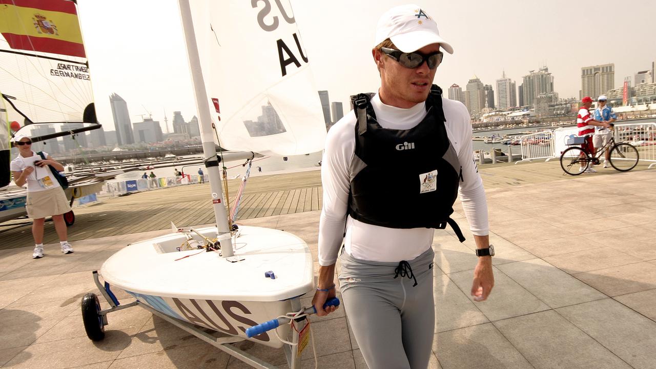 Australian Laser sailor Tom Slingsby ahead of his races in Beijing for the 2008 Olympics. Dramatic weight loss and suffering glandular fever ruined his chances of winning. Picture: AAP Image/Simon Mossman