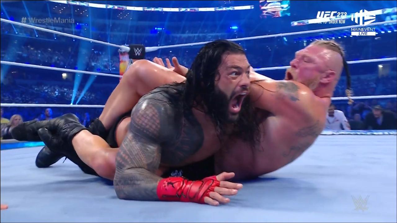There is a conspiracy theory Roman Reigns' shoulder popped out. Photo: WWE.
