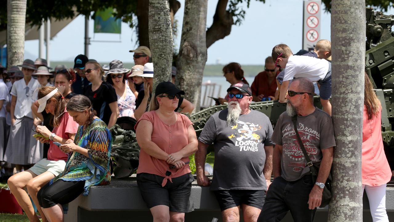 Member of the public at the Remembrance Day commemorations at the Cairns Cenotaph PICTURE: ANNA ROGERS