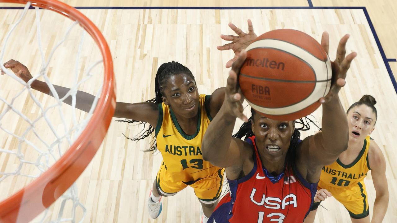 Ezi Magbegor (left) will have to step up in the absence of Liz Cambage.