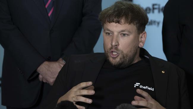 Dylan Alcott launching The Field website. Picture: Gary Ramage