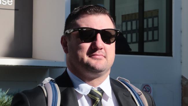 Primary school teacher Keith William Eshman leaving Wollongong District Court on Wednesday June 26 2024 on third day of child rape trial. Picture: Dylan Arvela