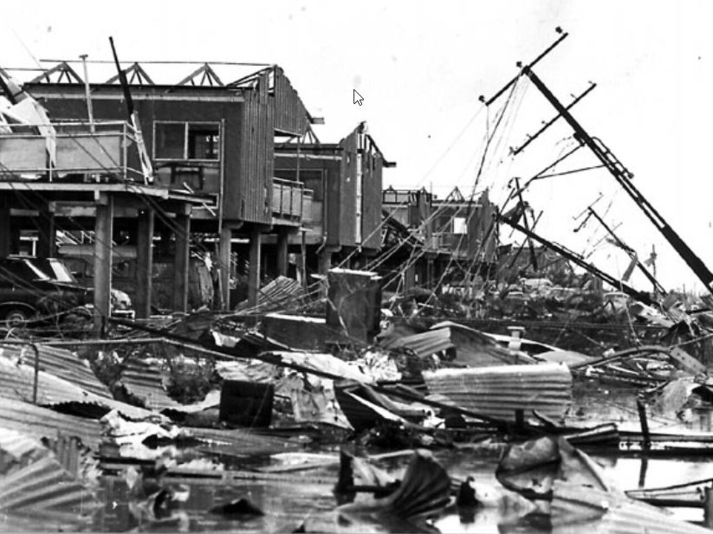 The 1974 cyclone swept through Darwin on Christmas Eve and the early morning of Christmas Day. Picture: Supplied