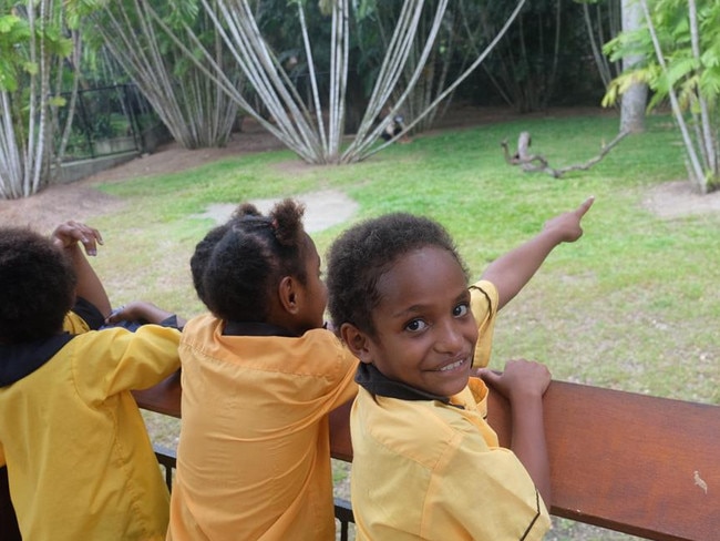 A child on school excursion at the Port Moresby Nature Park.