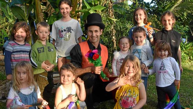 Children were treated to a magical afternoon at Doonan's Shambhala Farm as they explored the magic of food growing with a farm tour and magic show. Picture: Caitlin Zerafa