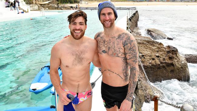 Melbourne midfielder Jack Viney and Collingwood defender Jeremy Howe took the plunge. Picture: NCA NewsWire/Joel Carrett