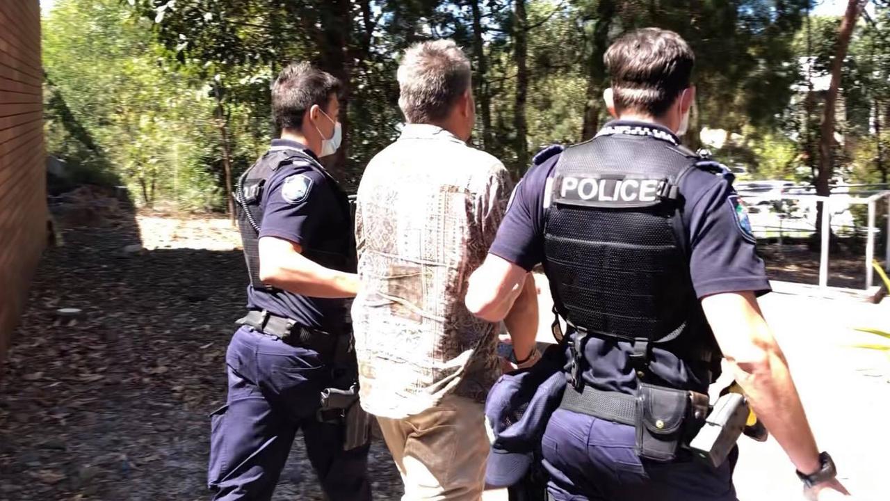 Todd James Dent was marched out of court by several police officers after a Coast magistrate grew tired of his defiant "gobbledygook". Picture: Laura Pettigrew.