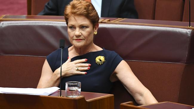 One Nation senator Pauline Hanson. Picture: AAP