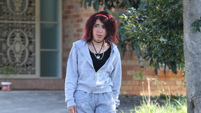 Mert Ney’s sister outside the family home in Marayong. Picture: Rohan Kelly.