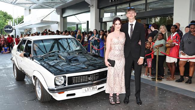 Summa Munro and Jack Greentree arrive at the Mount St Bernard College senior formal evening, held at the Pullman Reef Hotel Casino. Picture: Brendan Radke