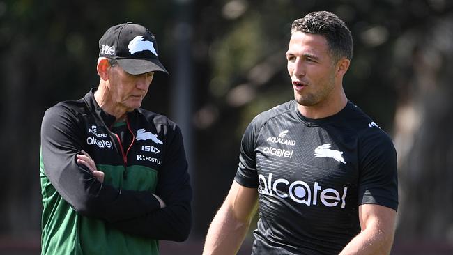 Wayne Bennett has defended the comments of star forward Sam Burgess. Picture: Joel Carrett