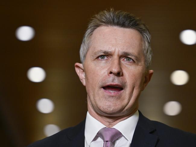 CANBERRA, AUSTRALIA  - NewsWire Photos - March 27, 2025: Minister for Education and Youth of Australia, Jason Clare holds a press conference at Parliament House in Canberra. Picture: NewsWire / Martin Ollman