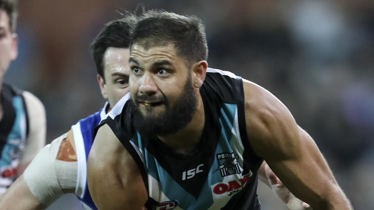 Paddy Ryder is on the outer at Port Adelaide. Picture: SARAH REED