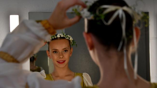 Townsville Eisteddfod 2023. Age 16 to 18 Demi-Character Solo. Morgan Pringle gets ready Picture: Evan Morgan.