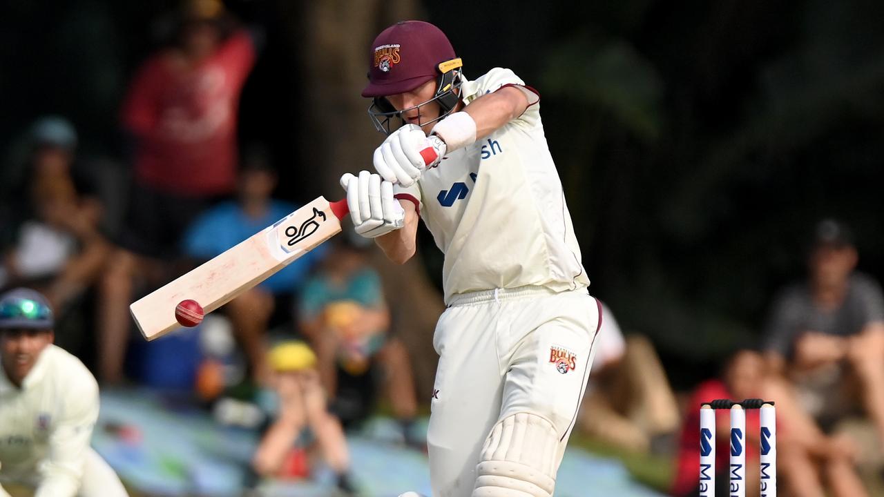 Marnus Labuschagne took the game away from NSW on day two at Allan Border Field in Brisbane, Australia. Photo: Getty Images