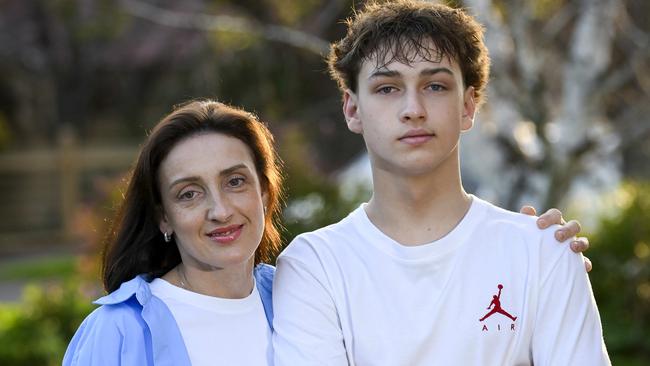 Mariana Loza and son Bohdan are worried about their visa status. Picture Mark Brake