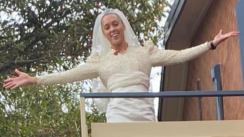 Student of Class 6I at Gympie South State School were eager to catch the bouquet. PHOTO: Gympie South State School.