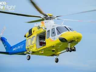 A truckie was injured in a rollover, north of Goondiwindi. Picture: LifeFlight