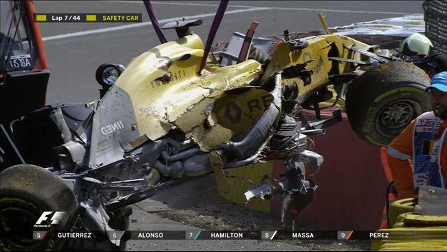Kevin Magnussen’s destroyed Renault.