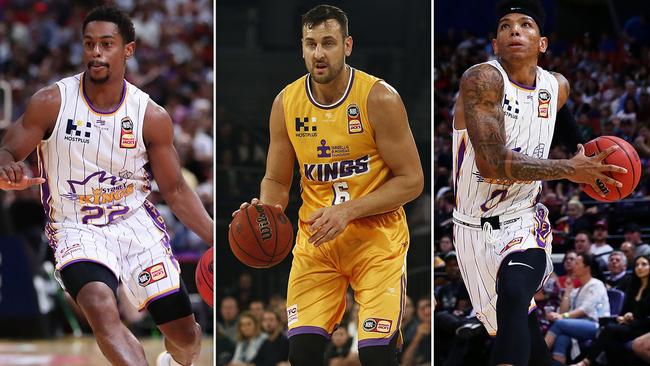 The Sydney Kings' Casper Ware, Andrew Bogut and Didi Louzada.