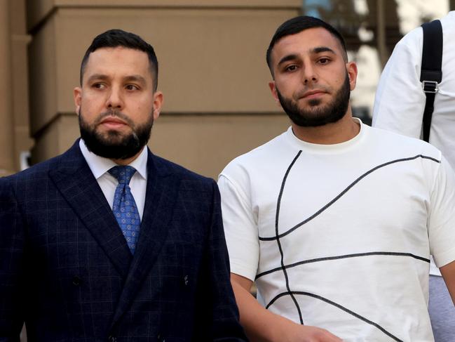 Ibrahem Hamze (right) leaving Central Local Court with his lawyer Fadi Abbas in 2021. Picture: NCA NewsWire