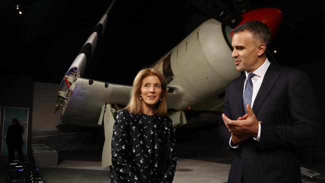 US Ambassador Caroline Kennedy and Premier Peter Malinauskas at the Defending Australia dinner at Canberra’s Australian War Memorial. Picture: Dylan Coker