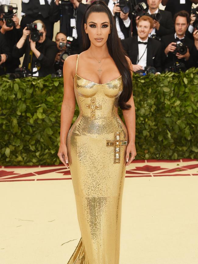 Kim Kardashian just nailing life at the Met Gala. Yes. Queen. Picture: Jamie McCarthy/Getty Images