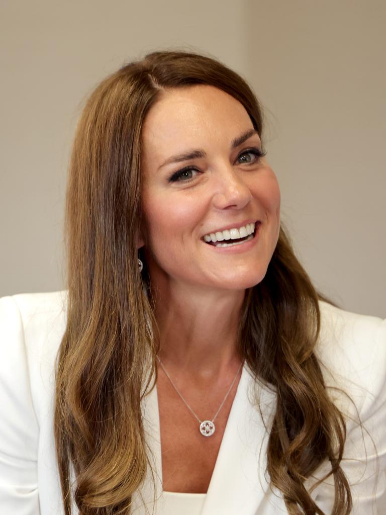 BIRMINGHAM, ENGLAND - AUGUST 02: Catherine, Duchess of Cambridge during a visit to SportsAid House at the 2022 Commonwealth Games on August 02, 2022 in Birmingham, England. The Duchess became the Patron of SportsAid in 2013, Team England Futures programme is a partnership between SportsAid, Sport England and Commonwealth Games England which will see around 1,000 talented young athletes and aspiring support staff given the opportunity to attend the Games and take a first-hand look behind-the-scenes. (Photo by Chris Jackson/Getty Images)