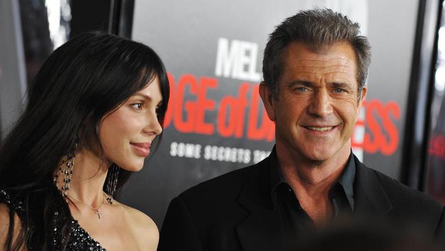 Oksana Grigorieva and Mel Gibson in 2010. Picture: AFP