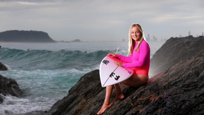 Isabella Nichols is a Queensland pro surfer who is also studying Mechanical Engineering and is hoping to one day be involved in making wave pools. Photo Adam Head