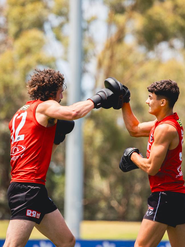 Max King in a boxing session. Picture: Jack Cahill.