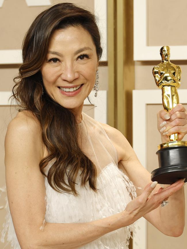 Yeoh with her Best Actress Oscar. Picture: Mike Coppola