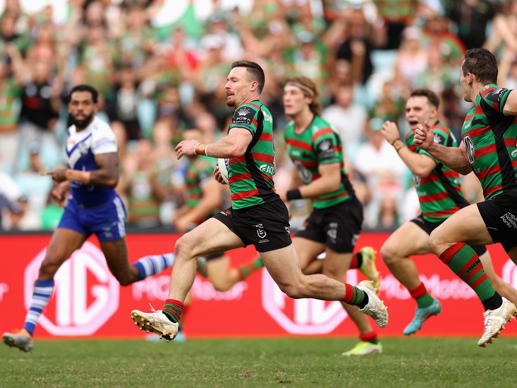 Damien Cook had a field day against the Bulldogs. Picture: Cameron Spencer/Getty Images