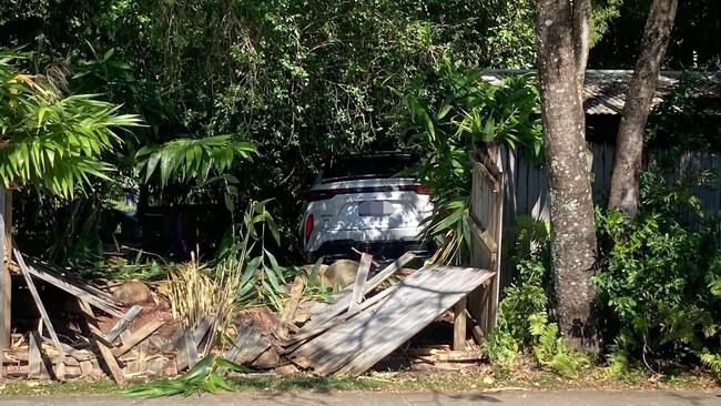 A man has been rushed to hospital in a stable condition following a car crash at a kindergarten at Trinity Beach. Photo: Angus McIntyre.