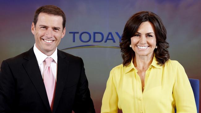 Stefanovic and Lisa Wilkinson on the <i>Today </i>set in 2010.