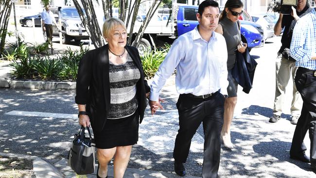 Mother of Carlie Sinclair, Marlene Sinclair and son Kristian Sinclair walk out of the Supreme Court after giving evidence for the Danny Deacon trial.