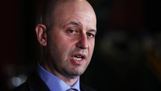 NRL CEO Todd Greenberg speaks to the media after week 1 of NRL finals at Rugby League Central, Sydney. Picture: Brett Costello