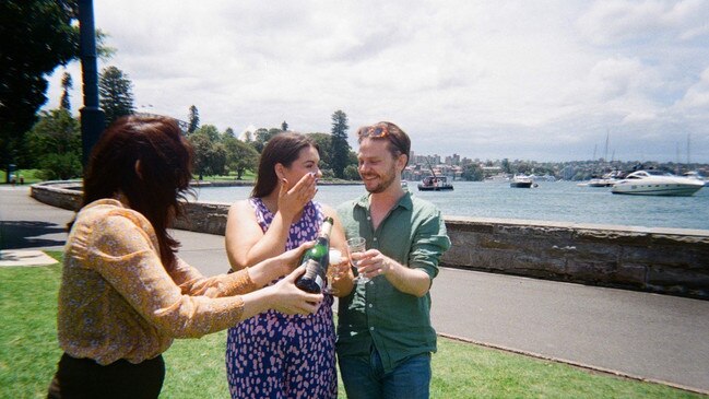 Ms G and Mr Bennett when he proposed to her at the Botanic Gardens in Sydney.