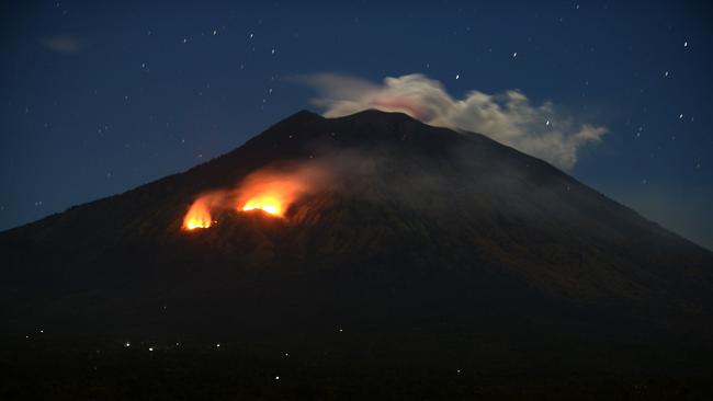 Mount Agung erupts last July. Picture: AFP