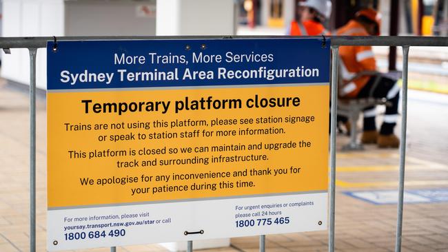 Platforms remain closed as industrial work continues at Central Station in Sydney.Photo: Tom Parrish