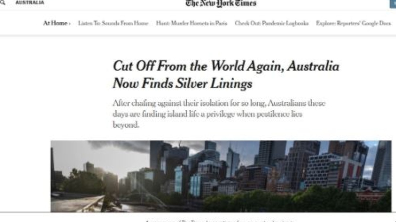 The New York Times coverage of Australia’s response to COVID-19.